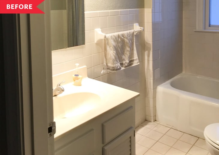 Green and Wood Bathroom Redo Before and After Photos Apartment Therapy